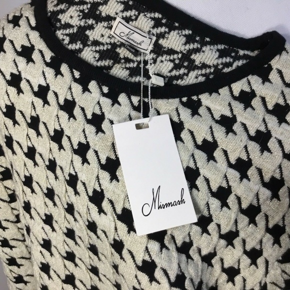 Mismash~Knit Sweater Dress~Houndstooth~Knee Length - Picture 7 of 8